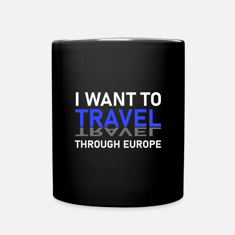 Europa-Reise - Tasse einfarbig - Schwarz