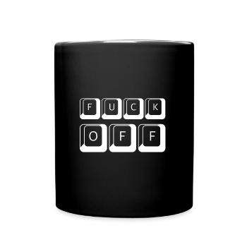 Fuck OFF | Keyboard, funny sayings - Full Colour Mug - black - Front