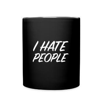 Je déteste les gens | drôles de dictons, sarcasme - Mug uni - noir - Devant
