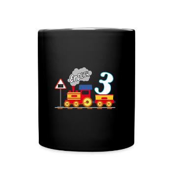 Endlich 3 Jahre dritter Geburtstag - Tasse einfarbig - Schwarz - Vorne