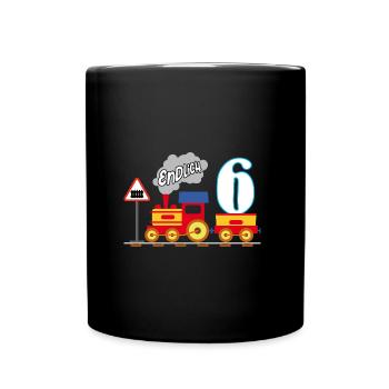 Endlich 6 Jahre sechster Geburtstag - Tasse einfarbig - Schwarz - Vorne