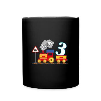 Endlich 3 Jahre dritter Geburtstag - Tasse einfarbig - Schwarz - Vorne