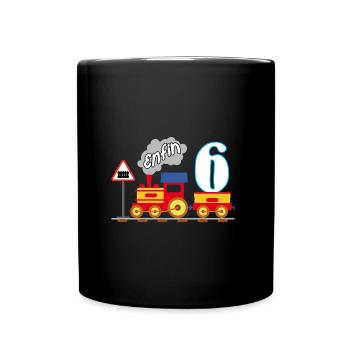 Sixième anniversaire, enfin 6 ans - Mug uni - noir - Devant