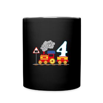 Quatrième anniversaire, enfin 4 ans - Mug uni - noir - Devant