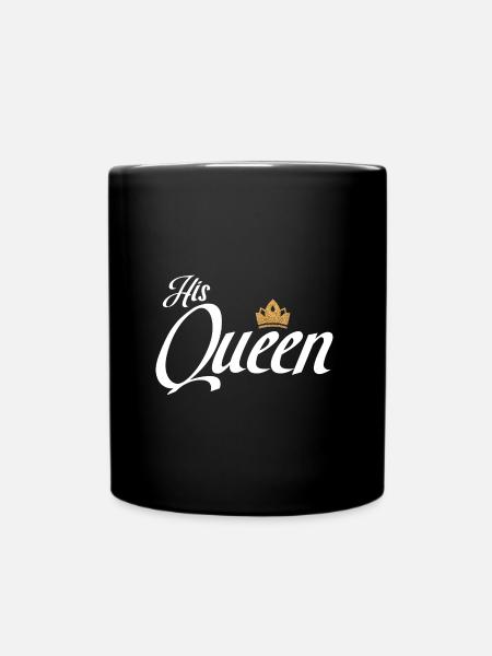 His Queen King Queen Pärchenoutfit - Tasse einfarbig - Schwarz