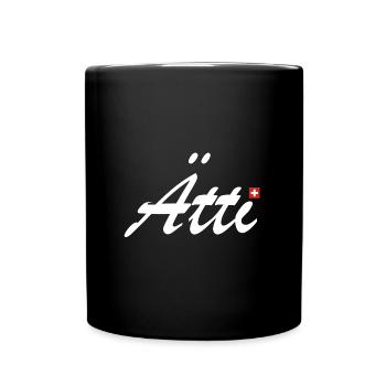Ätti | Grossvater, Schweiz, Fondue, Tourismus - Tasse einfarbig - Schwarz - Vorne