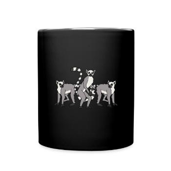 Lémuriens - Mug uni - noir - Devant
