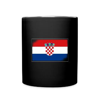 Drapeau de la Croatie Adriatique Zagreb Drapeau croate - Mug uni - noir - Devant