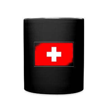 Drapeau de la Suisse Vintage Croix en détresse Look Suisse - Mug uni - noir - Devant