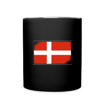 Flag of Denmark Scandinavia Danish Flag Travel - Full Colour Mug - black - Front