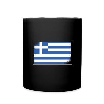 Drapeau de la Grèce Hellas Athènes Drapeau de la Grèce - Mug uni - noir - Devant