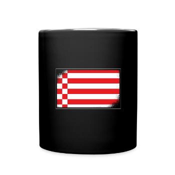 Bremen Flagge Bremer Fahne - Tasse einfarbig - Schwarz - Vorne
