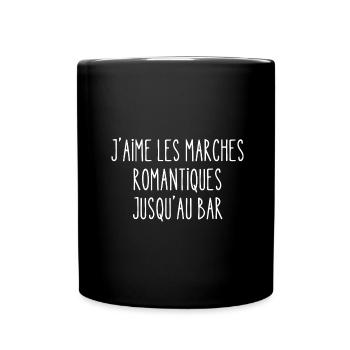 j'aime les marches romantiques jusqu'au bar - Mug uni - noir - Devant