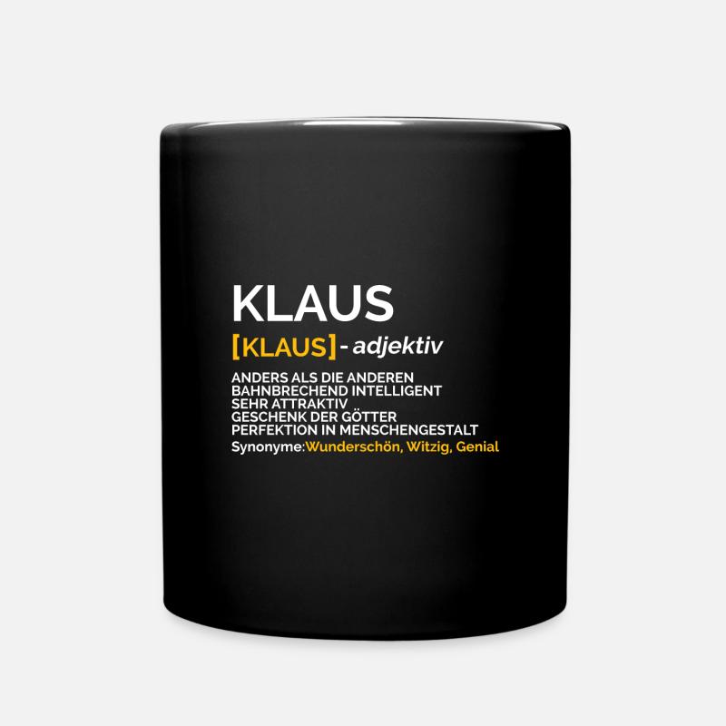 Klaus - Tasse einfarbig - Schwarz