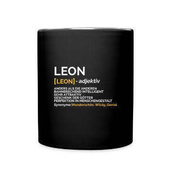 Leon - Tasse einfarbig - Schwarz - Vorne