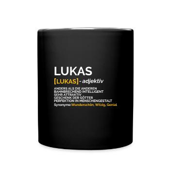 Lukas - Tasse einfarbig - Schwarz - Vorne