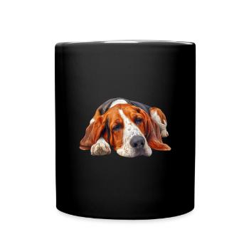 English Foxhound - Tasse einfarbig - Schwarz - Vorne