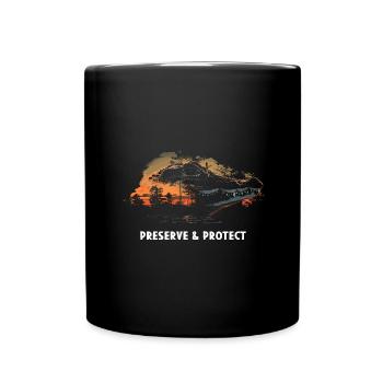Preserve & Protect Krokodil Alligator Kaiman Repti - Tasse einfarbig - Schwarz - Vorne