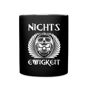 Nichts ist für die Ewigkeit - Tasse einfarbig - Schwarz - Vorne