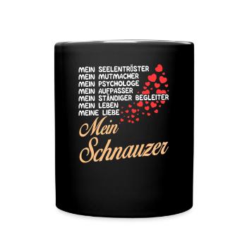 Schnauzer - Mein - Tasse einfarbig - Schwarz - Vorne