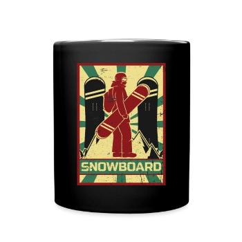 Propagande de snowboard | Sports d'hiver neige hiver - Mug uni - noir - Devant