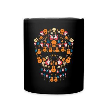 Guitares crâne | Guitariste d'instruments de musique - Mug uni - noir - Devant