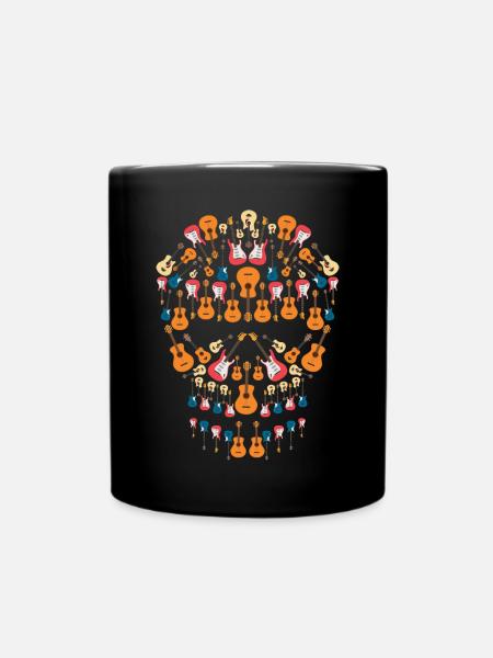 Guitares crâne | Guitariste d'instruments de musique - Mug uni - noir