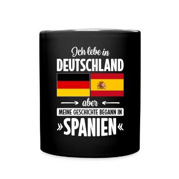MEINE GESCHICHTE BEGANN IN SPANIEN - Tasse einfarbig - Schwarz - Vorne