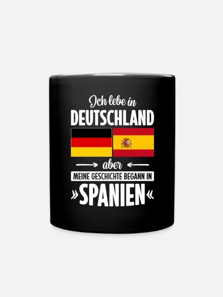 MEINE GESCHICHTE BEGANN IN SPANIEN - Tasse einfarbig - Schwarz