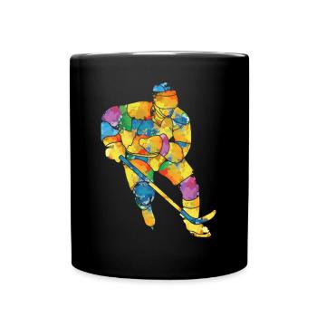 Eishockey Spieler Hockeywintersportgeschenk - Tasse einfarbig - Schwarz - Vorne