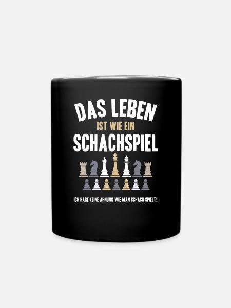 Leben wie ein Schachspiel - Tasse einfarbig - Schwarz