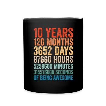 10 years 10th birthday gift 10 year old child - Full Colour Mug - black - Front