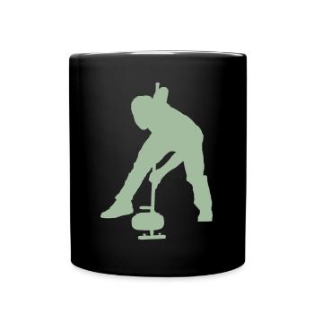 Curling Wintersport - Tasse einfarbig - Schwarz - Vorne