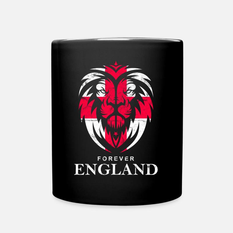 ENGLAND LIONHEAD ST. GEORGE CROSS USED LOOK - Full Colour Mug - black