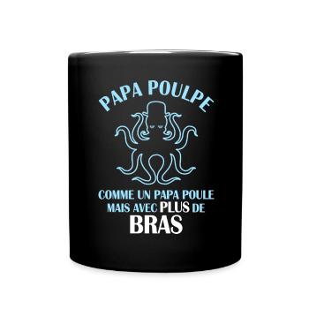 Papa Poulpe Cadeau Drôle Papa - Mug uni - noir - Devant