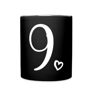 9th Birthday Kids Girls 9 Years Old Cute Number 9 - Full Colour Mug - black - Front