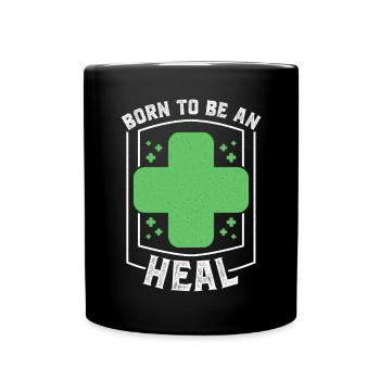 Born to be Heal MMORPG RPG Heal - Full Colour Mug - black - Front