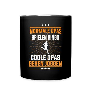Coole Opas gehen Joggen - Läufer und Großvater - Tasse einfarbig - Schwarz - Vorne