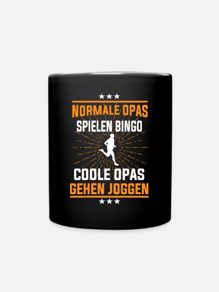 Coole Opas gehen Joggen - Läufer und Großvater - Tasse einfarbig - Schwarz