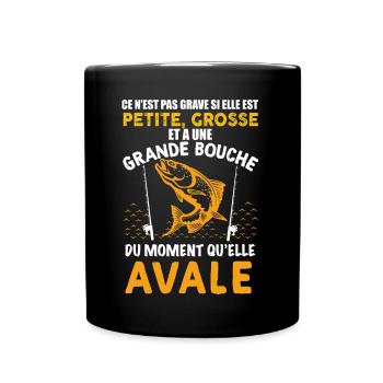 Pêcheur Humour Poisson Grande Bouche - Mug uni - noir - Devant