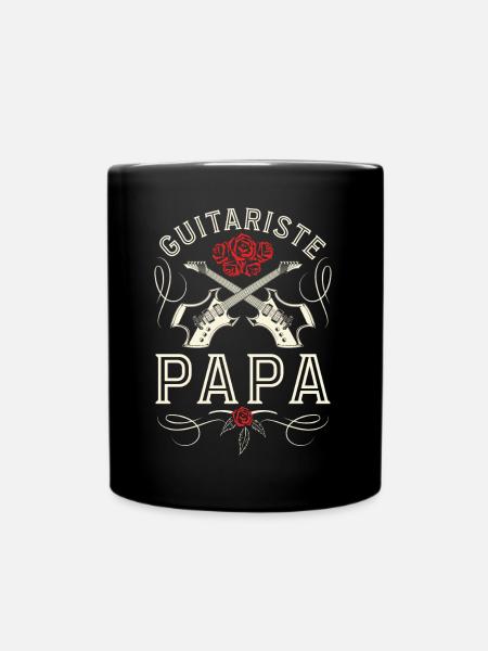 Père Qui Adore La Guitare - Papa Guitariste - Mug uni - noir