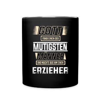 Erzieher, einer der mutigsten Männer der Welt - Tasse einfarbig - Schwarz - Vorne