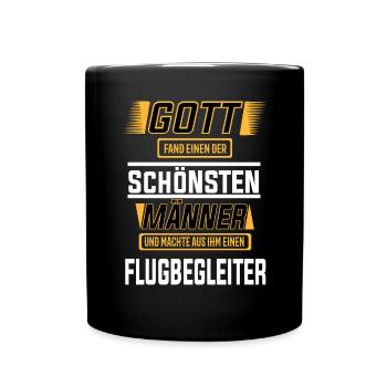 Flugbegleiter, einer der schönsten Männer der Welt - Tasse einfarbig - Schwarz - Vorne