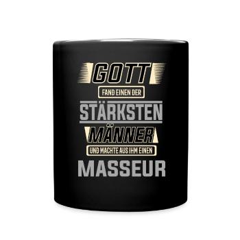 Masseur, einer der stärksten Männer der Welt - Tasse einfarbig - Schwarz - Vorne