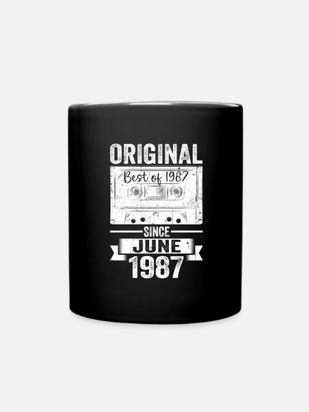 Original June 1987 35th Birthday Gift Men - Full Colour Mug - black