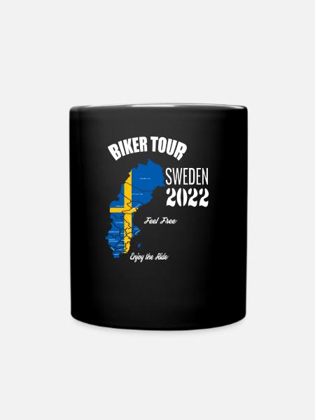 Biker Tour 2022 Suède Motorcycle Tour Vacances - Mug uni - noir