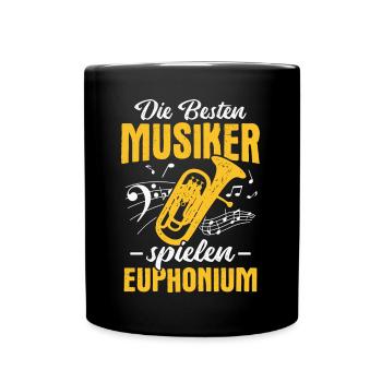 Orchester Horn Musiker Euphonium Blasmusik - Tasse einfarbig - Schwarz - Vorne
