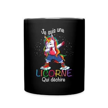 Licorne Humour CItation Marrante - Mug uni - noir - Devant