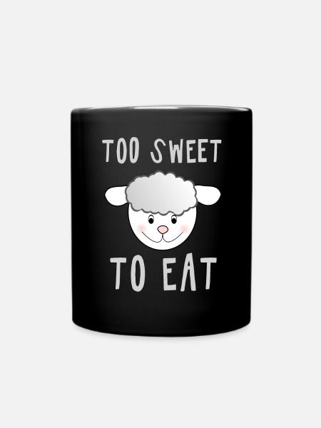 Schaf - TOO SWEET TO EAT - vegan fun4m3animal - Tasse einfarbig - Schwarz