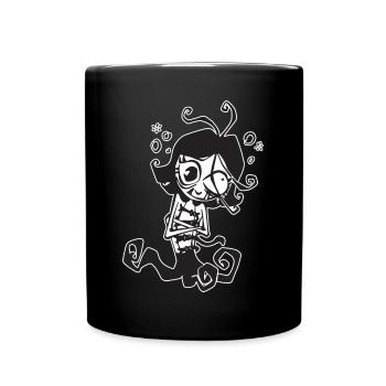 Verrückter Vampir - Tasse einfarbig - Schwarz - Vorne